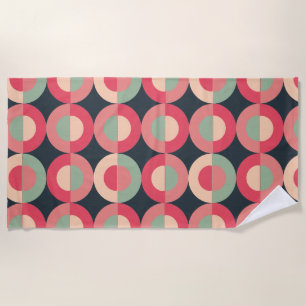 Mid-Century Modern Summer Sunset Beach Towel