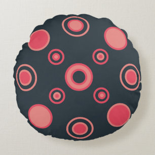 Mid-Century Modern Summer Sunset Round Cushion