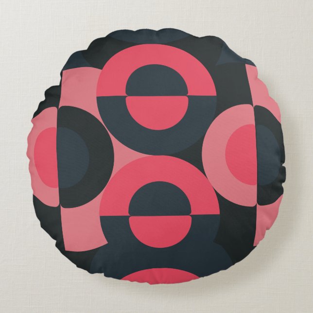 Mid-Century Modern Summer Sunset      Round Cushion (Front)