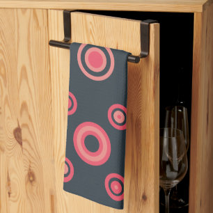 Mid-Century Modern Summer Sunset Tea Towel