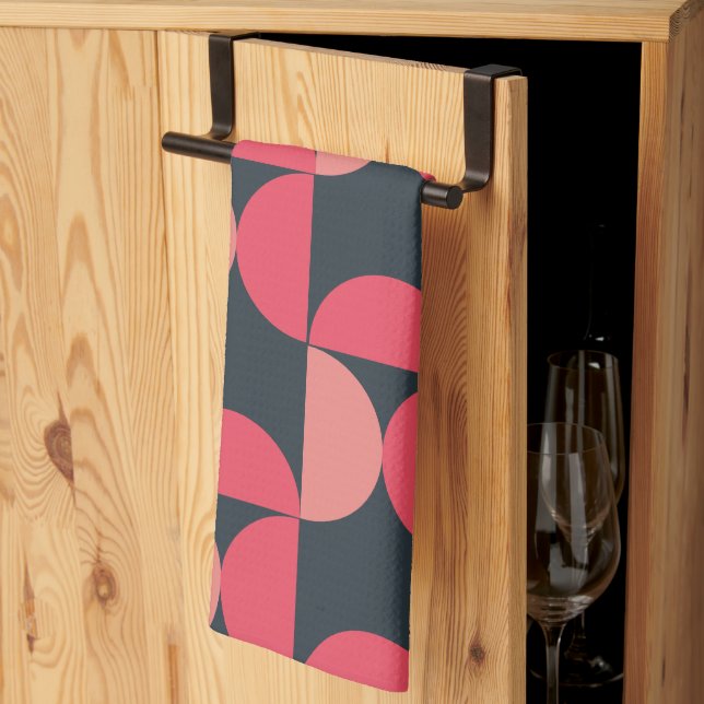 Mid-Century Modern Summer Sunset   Tea Towel (Thirds Fold)