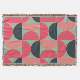Mid-Century Modern Summer Sunset Throw Blanket