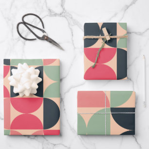 Mid-Century Modern Summer Sunset  Wrapping Paper Sheet