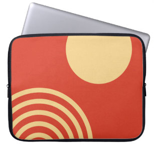 Mid Century Modern Sun and Rainbow Line Laptop Sleeve