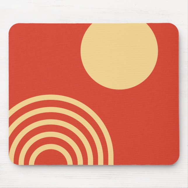 Mid Century Modern Sun and Rainbow Line Mouse Pad (Front)