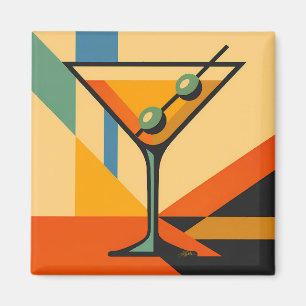Mid Century Modern Sunrise Bauhaus Martini Magnet