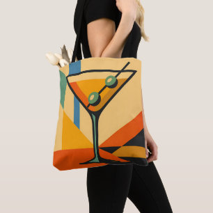 Mid Century Modern Sunrise Bauhaus Martini Tote Bag