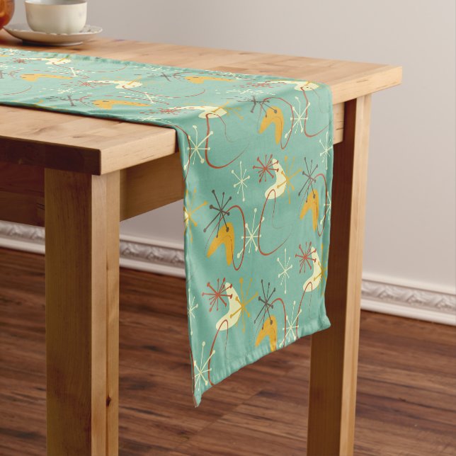 Mid-Century Modern Table Runner – Retro Atomic  (In Situ)