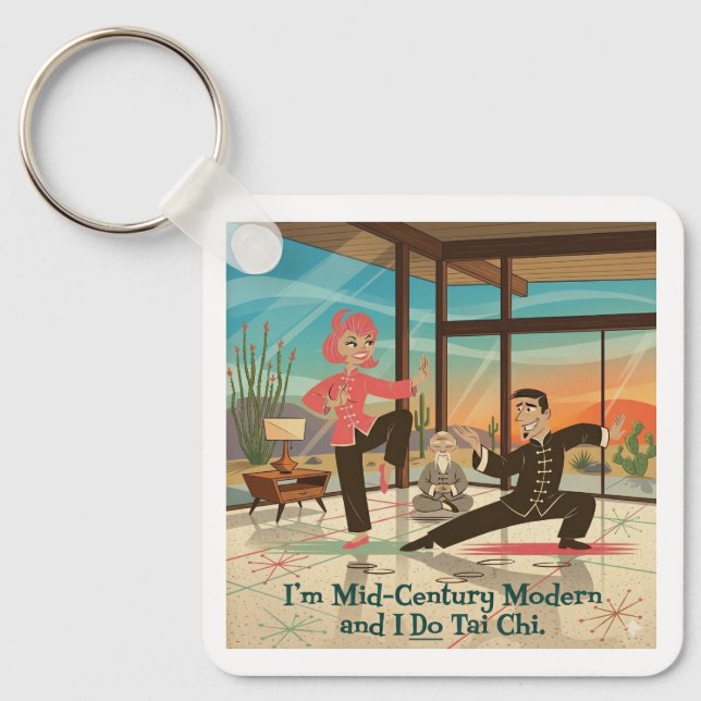 Mid-Century Modern Tai Chi Key Ring (Front)