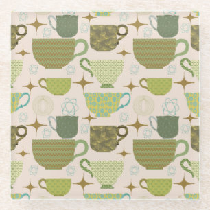 Mid Century Modern Teacup Glass Coaster