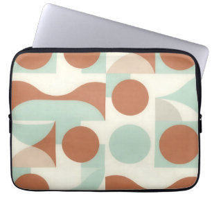 Mid Century Modern Terracotta Abstract Shapes  Laptop Sleeve