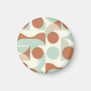 Mid Century Modern Terracotta Abstract Shapes  Magnet