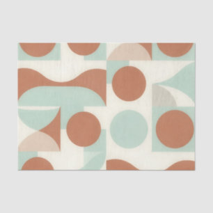 Mid Century Modern Terracotta Abstract Shapes Tissue Paper