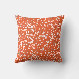 Mid-Century Modern Terrazzo Orange Pillow