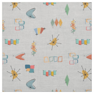 Mid Century Modern Textured Light Grey Fabric