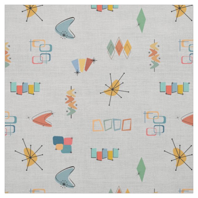 Mid Century Modern Textured Light Grey Fabric (Swatch)