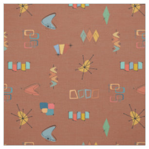 Mid Century Modern Textured Saddle Brown Fabric