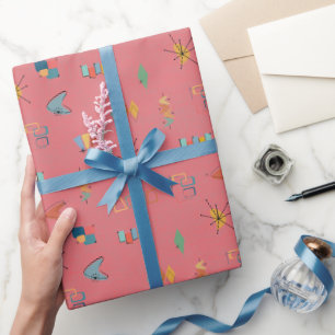 Mid Century Modern Textured Watermelon Wrapping Paper