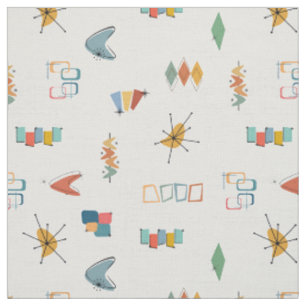 Mid Century Modern Textured White Fabric