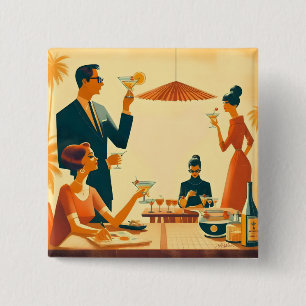 Mid Century Modern The Cocktail Critics 15 Cm Square Badge