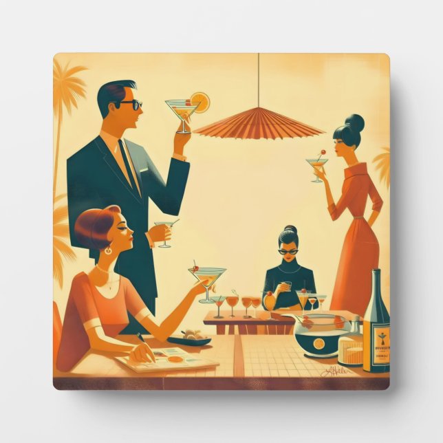 Mid Century Modern The Martini Cocktail Critics Plaque (Front)