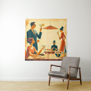 Mid Century Modern The Martini Cocktail Critics Tapestry