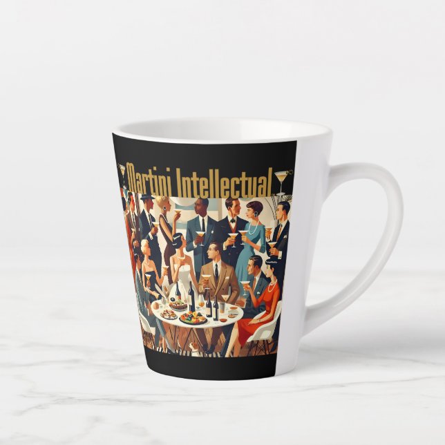 Mid Century Modern The Martini Intellectuals  Latte Mug (Right)