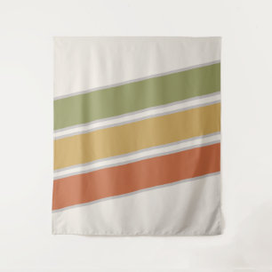 Mid Century Modern Three Stripes Tapestry