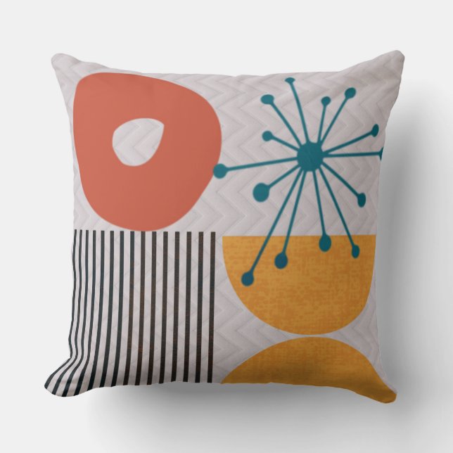 Mid-Century Modern Throw Pillow (Front)