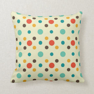 Mid-Century Modern Throw Pillow, Polkadot Pattern Cushion