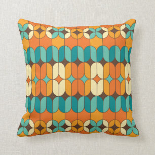 Mid-Century Modern Throw Pillow, Retro Pattern Cushion