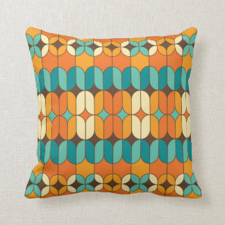 Mid-Century Modern Throw Pillow, Retro Pattern Cushion