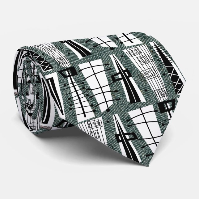 Mid-Century Modern Tie for Men #49 (Rolled)