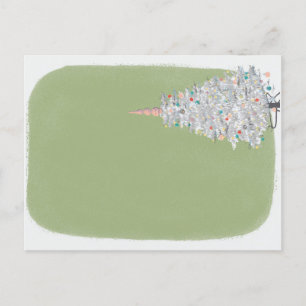 Mid century Modern Tinsel Christmas Tree  Postcard