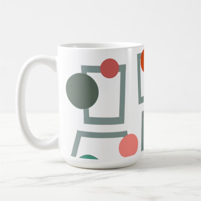 Mid-century Modern Trapezoids and Circles Coffee Mug (Left)