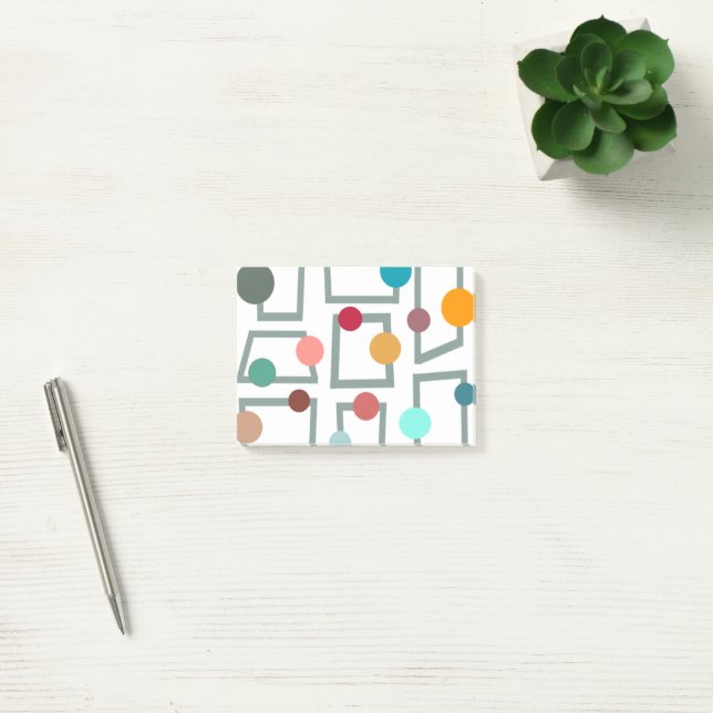 Mid-century Modern Trapezoids and Circles Post-it Notes (Office)