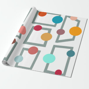 Mid-century Modern Trapezoids and Circles Wrapping Paper