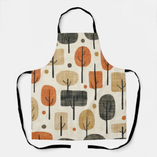 Mid Century Modern Tree Pattern Apron