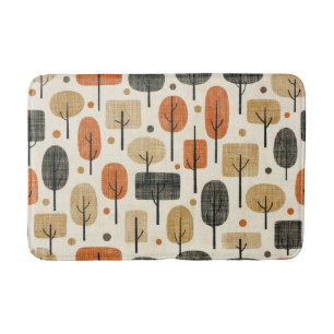 Mid Century Modern Tree Pattern Bath Mat