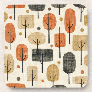 Mid Century Modern Tree Pattern Coaster