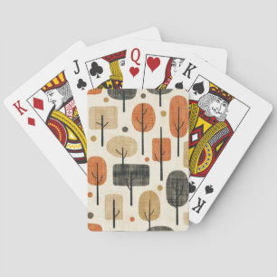 Mid Century Modern Tree Pattern Playing Cards