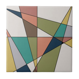 Mid Century Modern Triangle Abstract Ceramic Tile