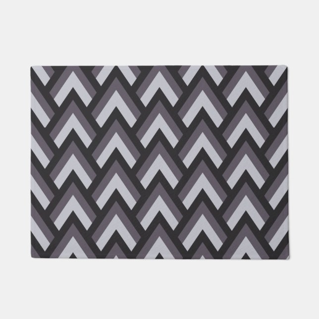 Mid Century Modern Triangles (Charcoal) Doormat (Front)