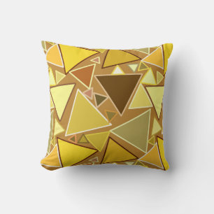Mid-Century Modern Triangles, Mustard Yellow Cushion