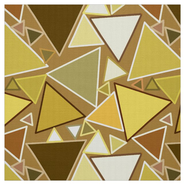 Mid-Century Modern Triangles, Mustard Yellow Fabric (Swatch)