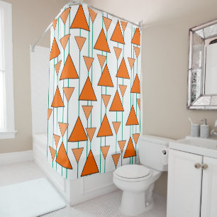 Mid-Century Modern Triangles Shower Curtain