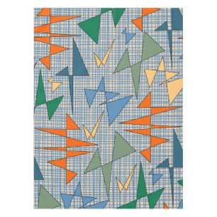Mid Century Modern Triangulation Abstract Atomic  Tablecloth