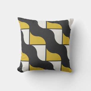 Mid-Century Modern turmeric and gunmetal grey  Cushion