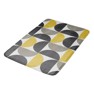 Mid-Century Modern Turmeric Gunmetal  Bath Mat