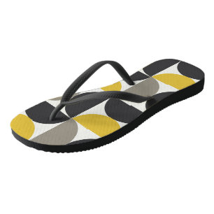 Mid-Century Modern Turmeric Gunmetal Thongs